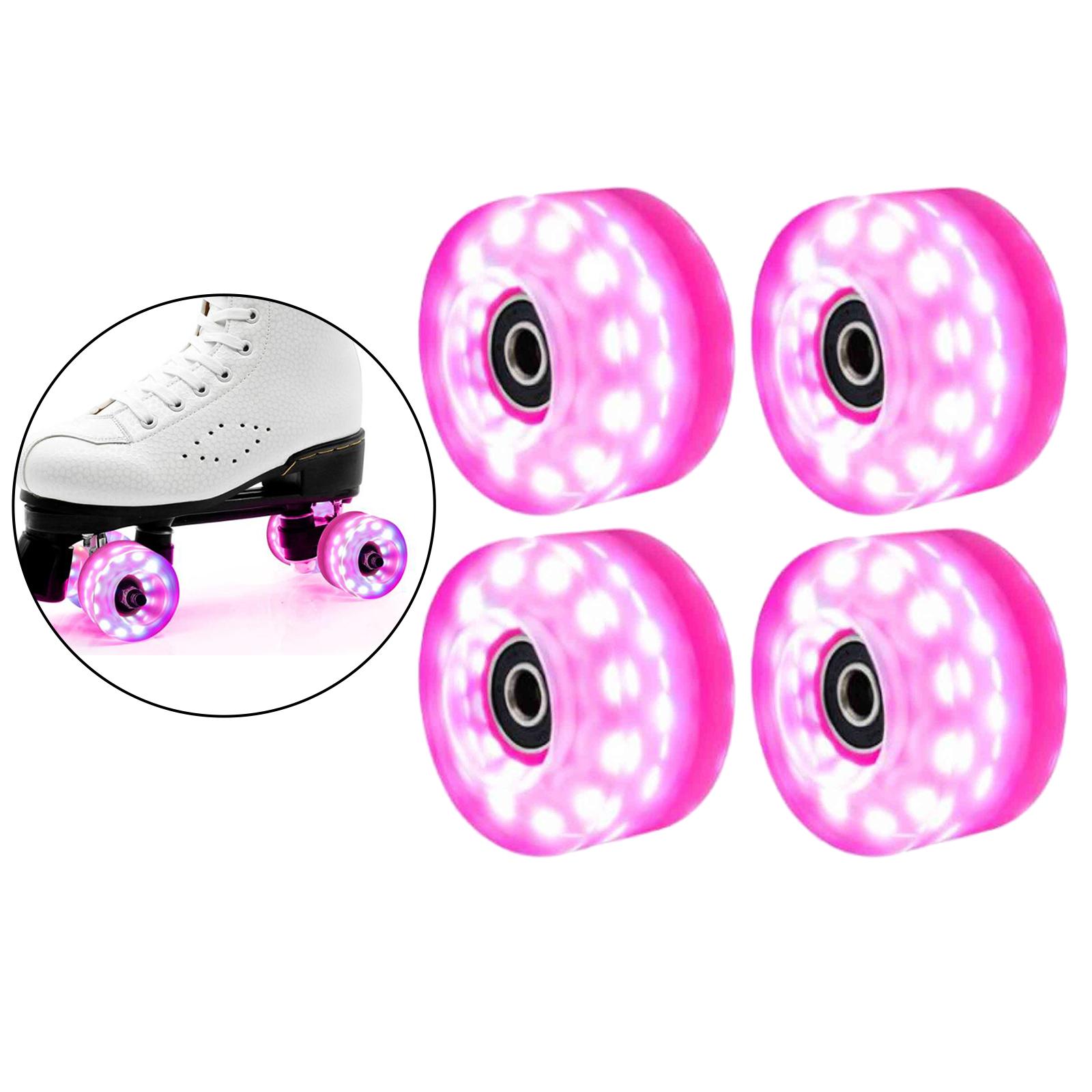 

4PCS Light Up Roller Skate Wheels 58mm x 32mm, Luminous Light Up розовый