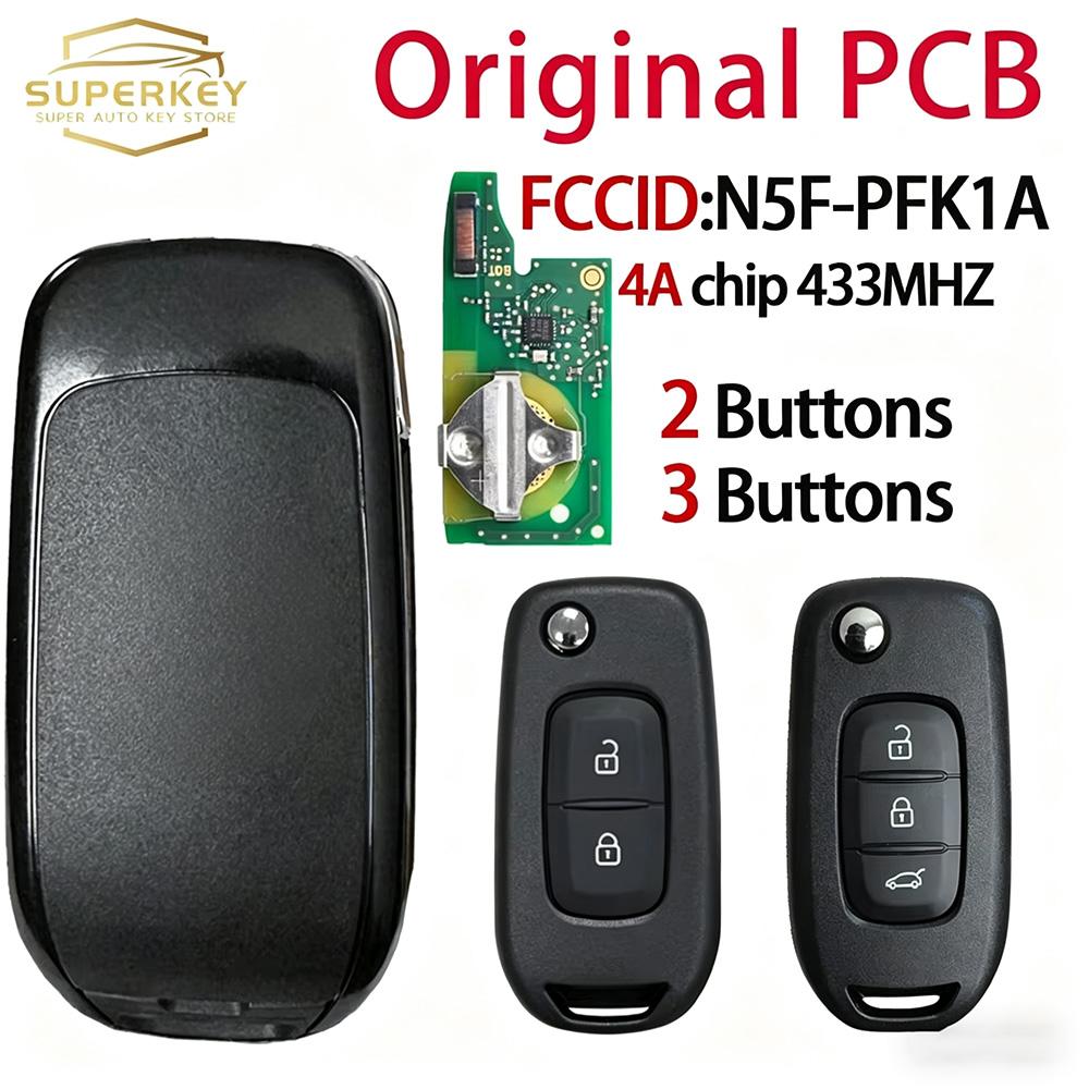 433Mhz 4A Chip Remote Control Car Key Original PCB FCCID:N5F-PFK1A For Renault Logan Duster Sandero Oroch IC:3248A-RFK1A