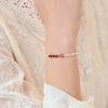 Extremely fine 2mm strawberry crystal powder crystal bracelet, ultra-fine stacking design, niche temperament bracelet, exquisite jewelry.