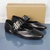Fashion High Quality Women's Mary Jane Shoes Vintage Round Toe Soft Leather Black Decorative Strap Buckle Barefoot Flats for Female