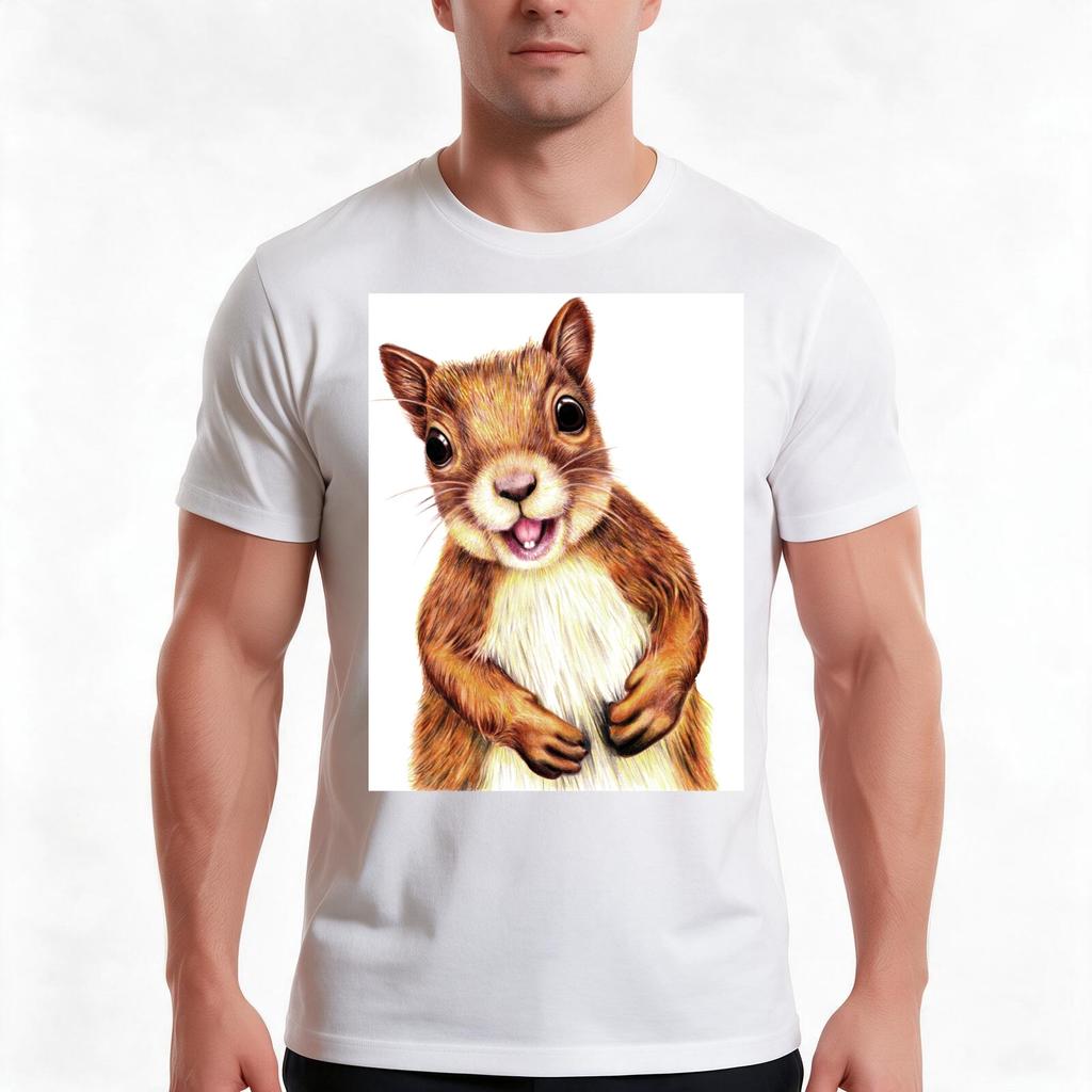 Seamus The Squirrel Says Hello Tshirt Summer Casual Cotton Tee Oversized Streetwear Tops Vintage Graphic Print 100 Cotton