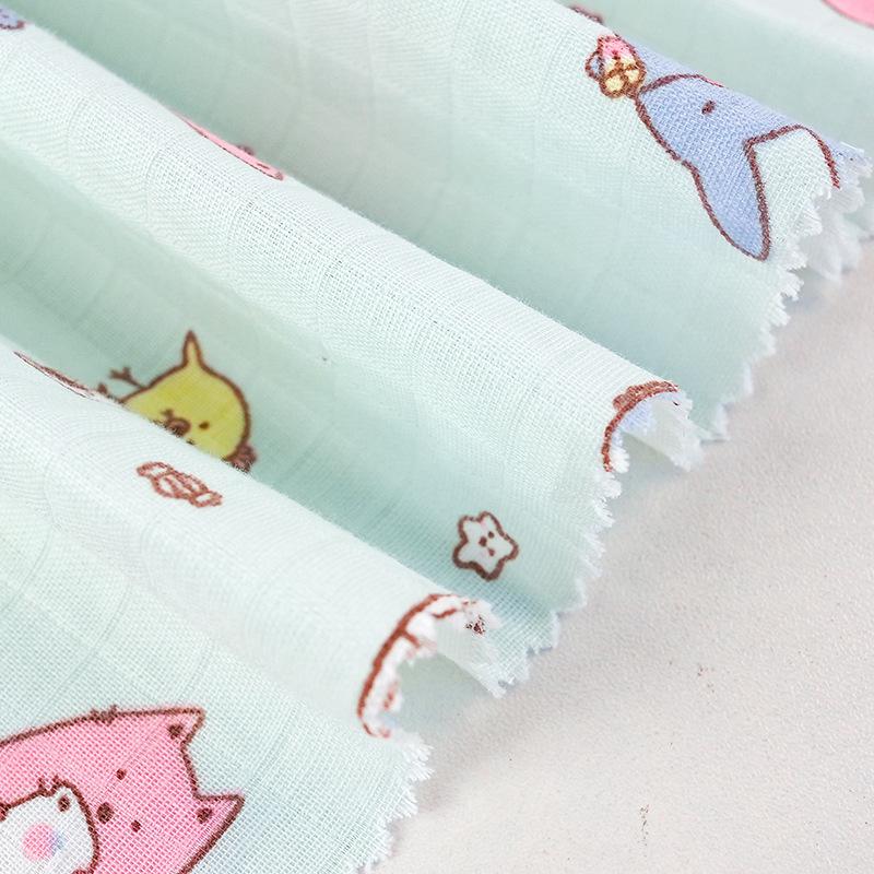 Baby Cotton Double-Layer Gauze Swaddle: Cartoon Towel Blanket & Sleepwear for Newborns - Spring/Summer