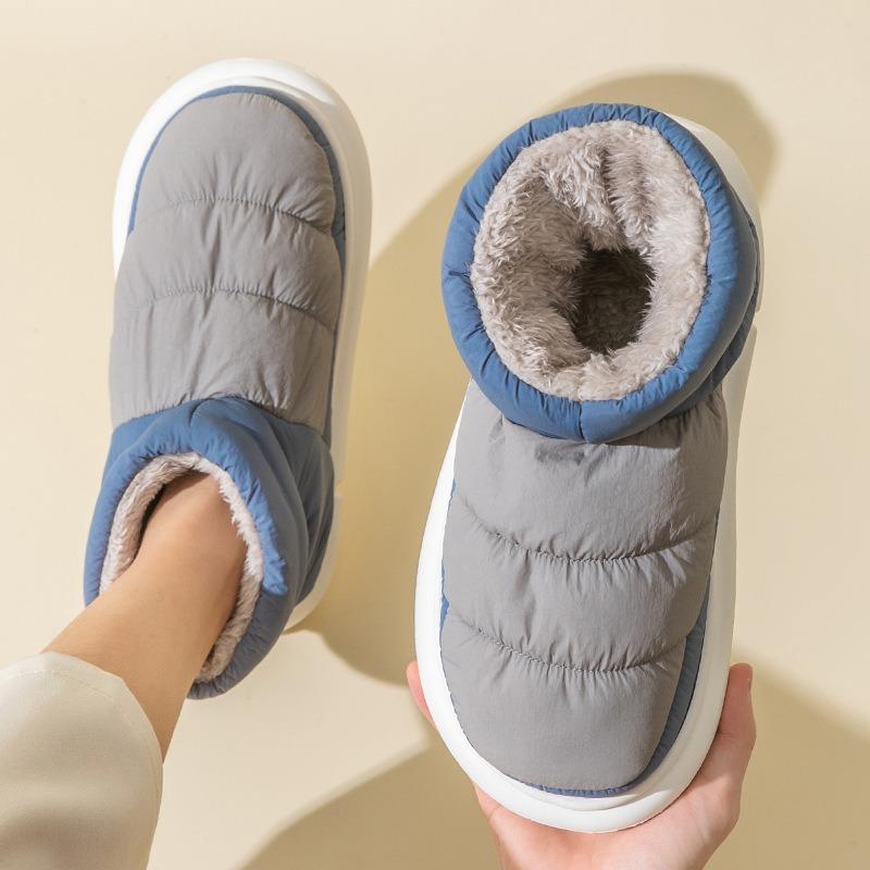 Down Cloth Cotton Shoes Men's Winter Waterproof Indoor Thick-soled Non-slip Down Warm Cotton Shoes Men's Outdoor Wear Home