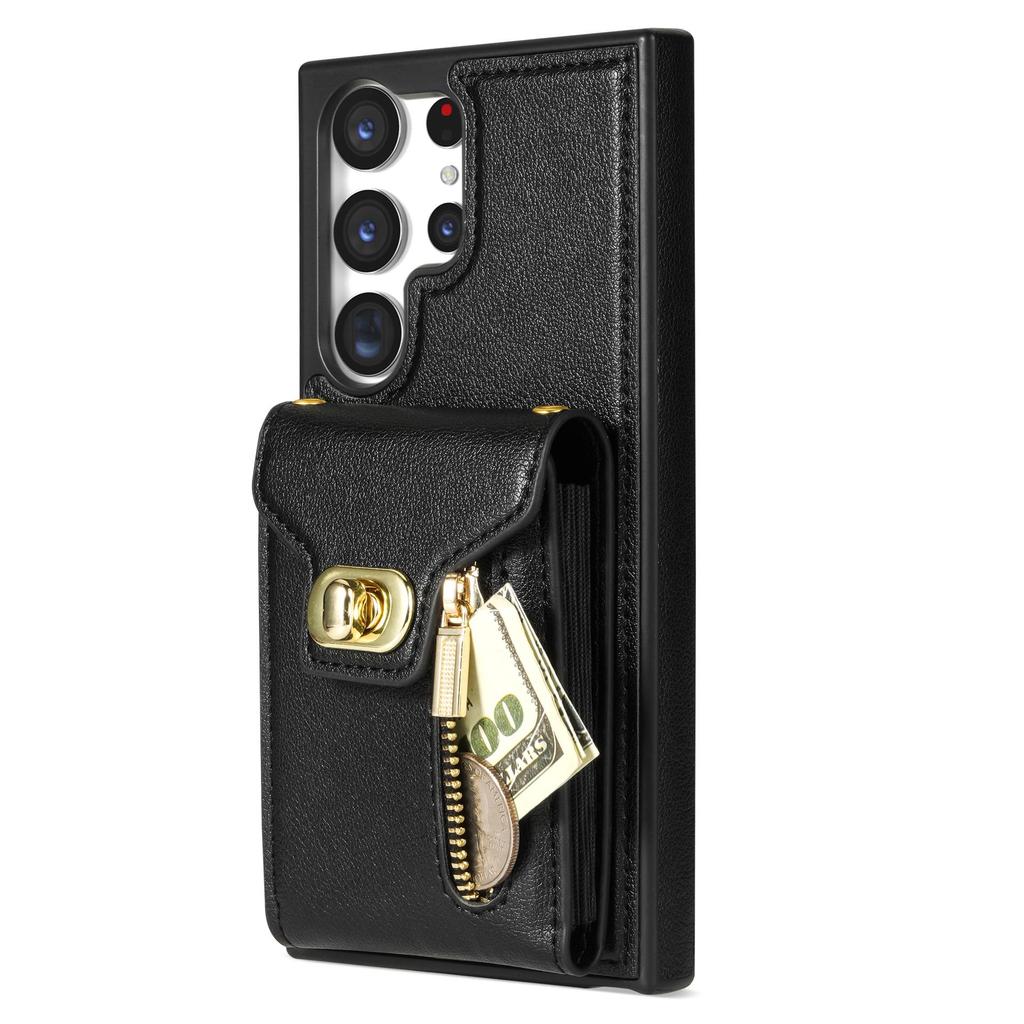 Samsung Side Zipper Lanyard Phone Case with Card Protection - A54 S23FE