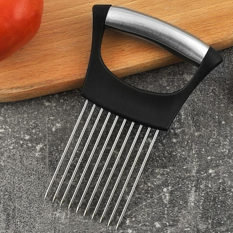 Tomatoes and Other Vegetables KItchen Utensils Stainless Steel Onion Holder for Slicing Slicer Holder Cutter for Slicing
