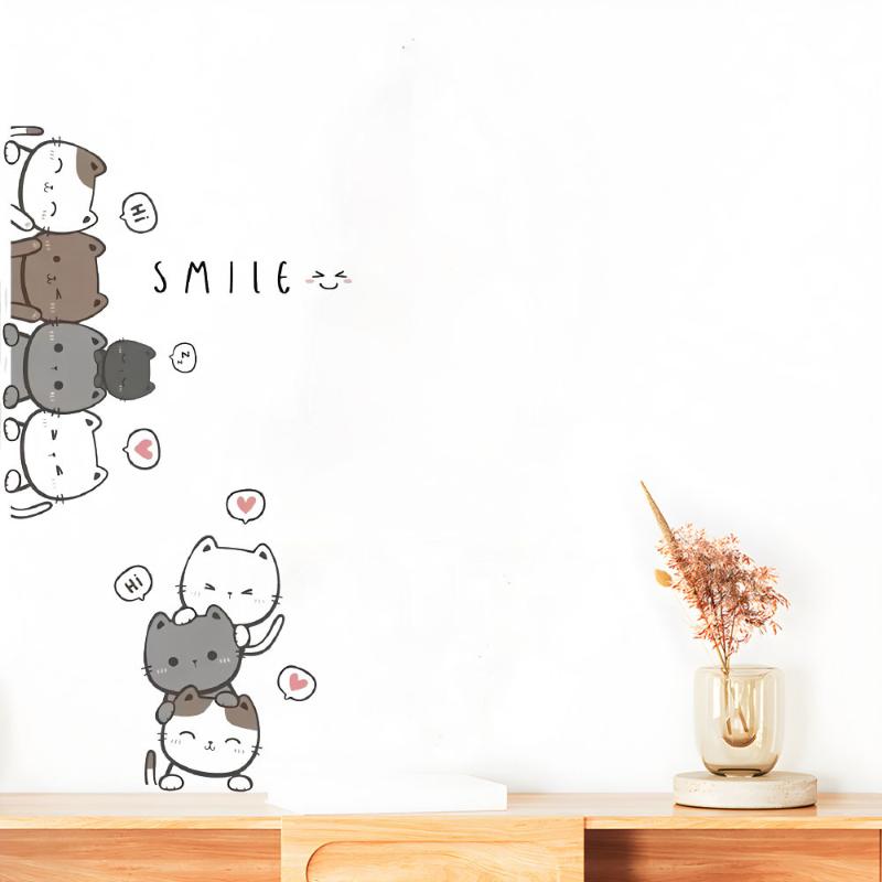 1Pc Furniture Cartoon Cute Cat Wall Stickers For Door Home Decor Accessories Living Room Kids Room Decoration Wall Decal