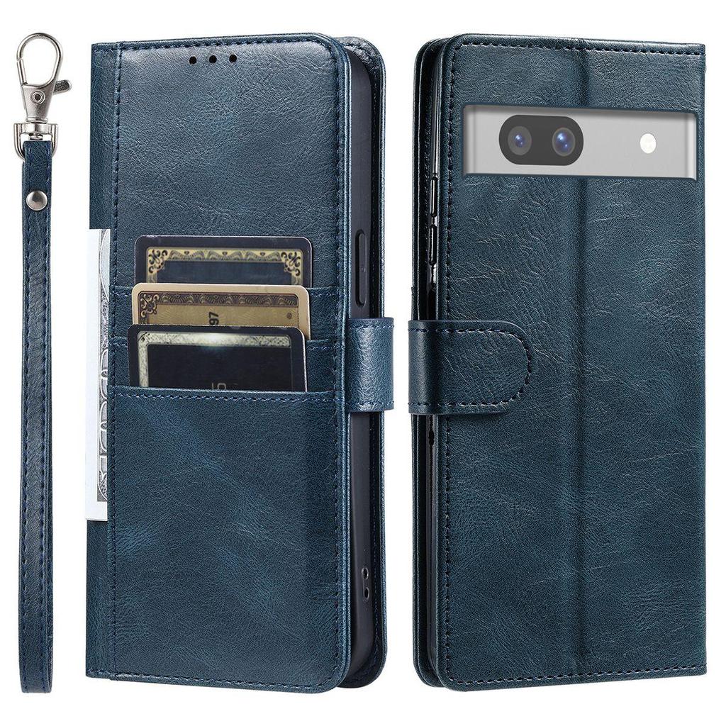 Cover for Google Pixel 7a Retro PU Leather Flip Wallet Phone Case Multi Card Slots
