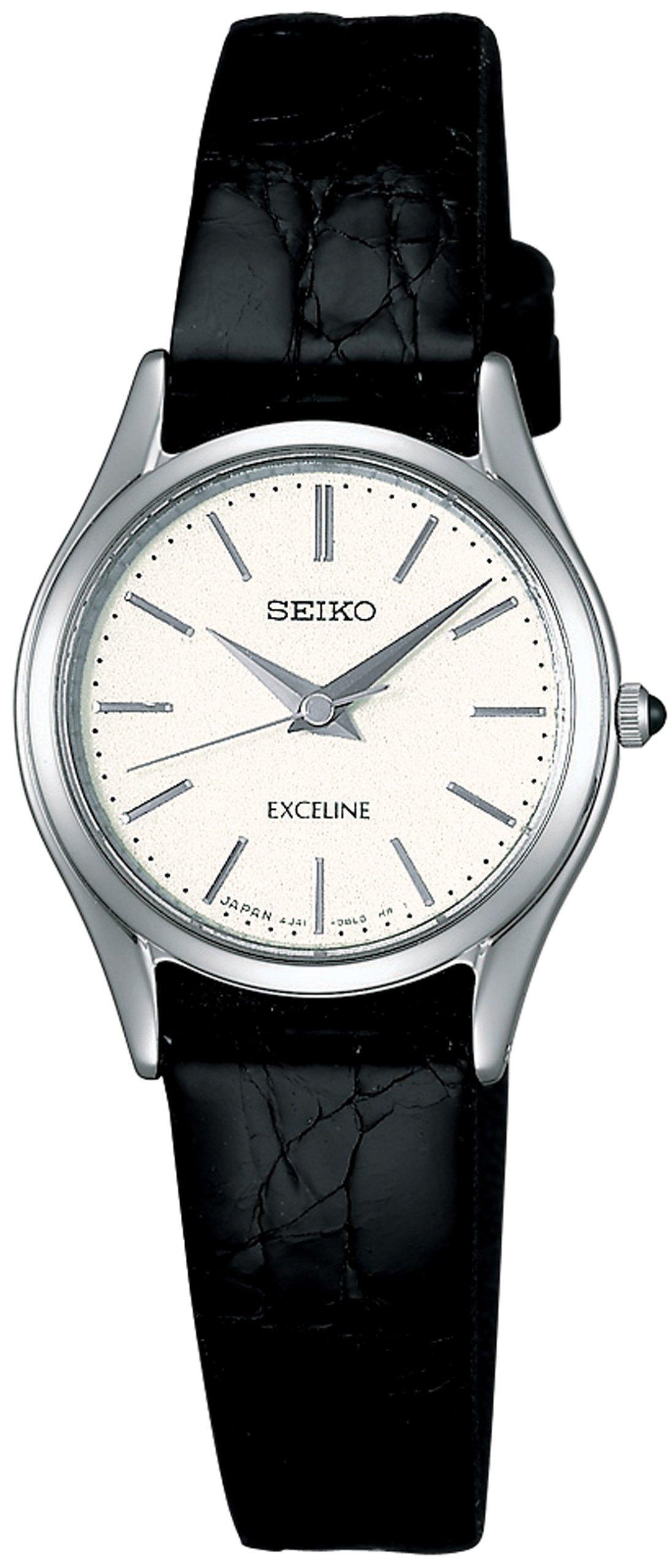 

[Seiko Watch] Жіночі чорні кварцові сапфірові скла Excelline з внутрішнім антивідблиском SWDL209 срібний