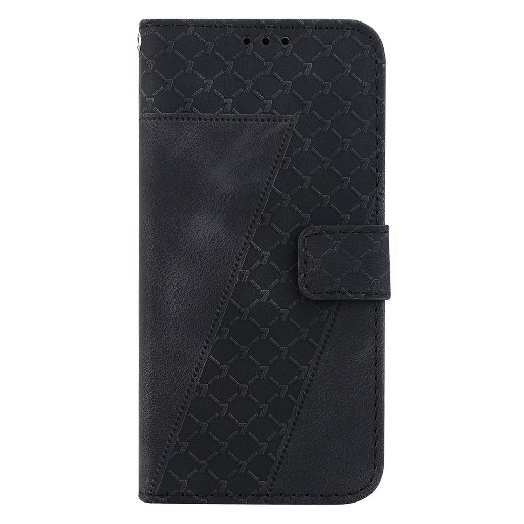 For Realme 12 5G/12x 5G Wallet Phone Case 7-Shape Imprint Foldable Stand Leather Cover