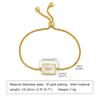 Bracelets Stainless Steel English Alphabet Square Shell Gold Bracelet Ladies Adjustable