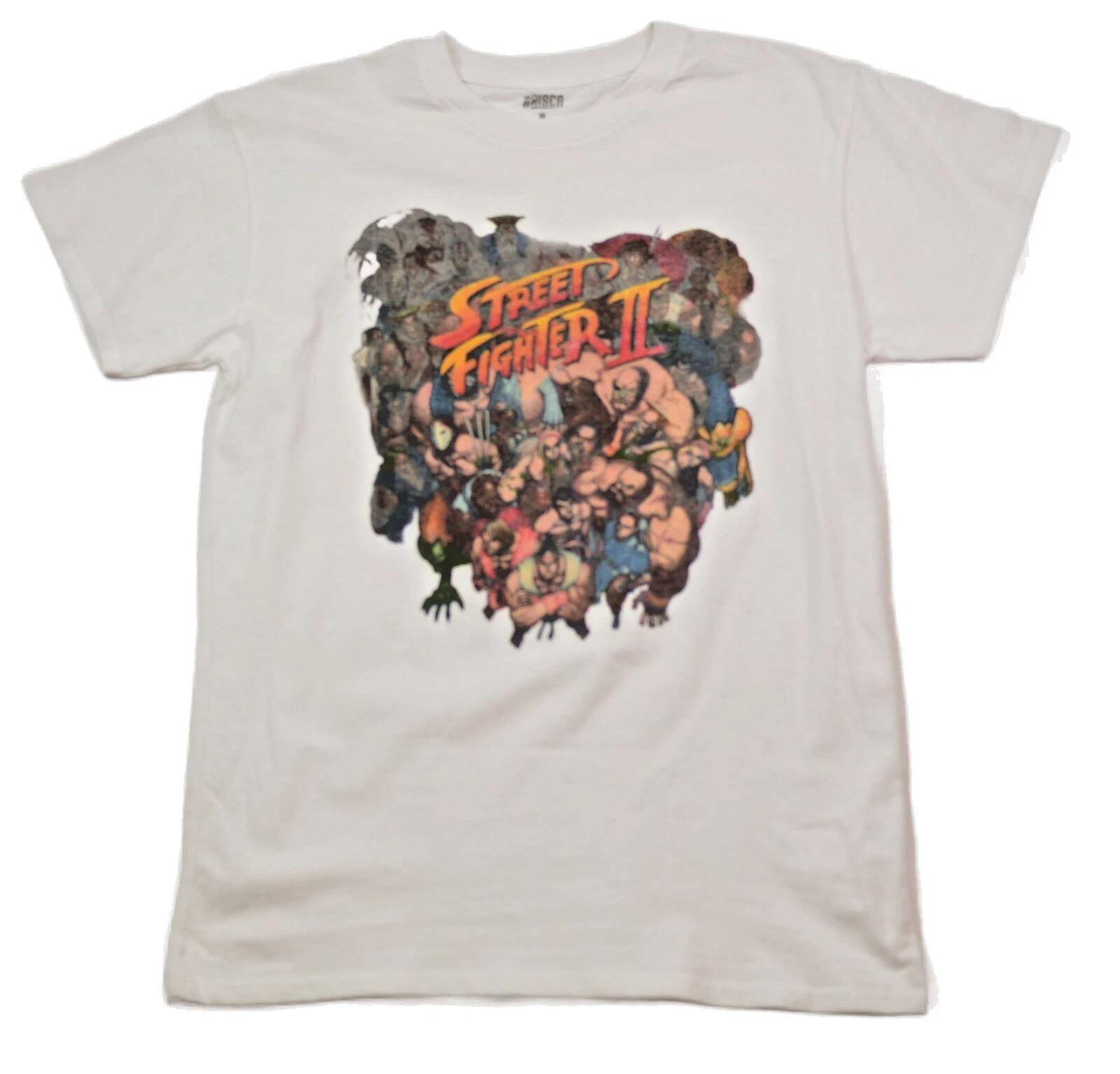 

Street Fighter 2 Video Game Inspired Short Sleeve White 100% Cotton T-shirt Mens Tees Top S
