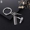 Barber Shop Tools Key Ring Hair Dryer Scissors Comb Pendants Simulation Keychain