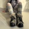 Sweet Christmas Leg Warmers Knitted Leg Sleeves Harajuku Long Leg Socks Winter Warm Boot Cuffs Toppers for Womens Girls