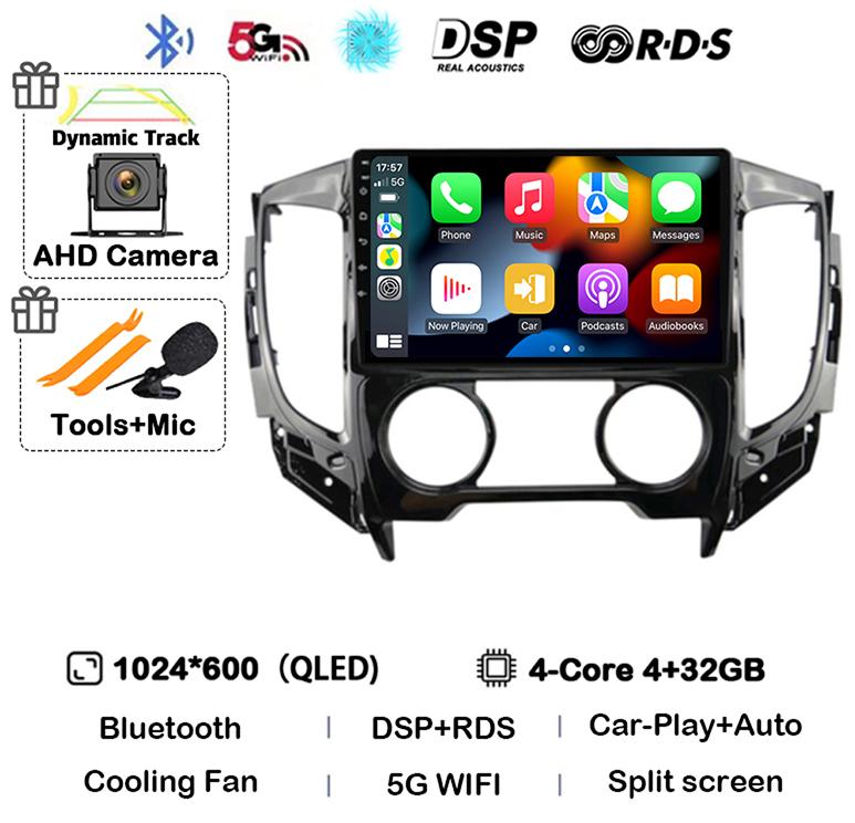 Android 14 Carplay Auto WIFI+4G Car Radio For Mitsubishi Pajero Sport 3 L200 2015-2019 Multimedia Video Player BT GPS Navigation