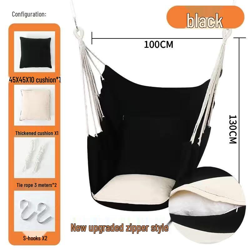Canvas Hanging Chair: Thickened Indoor/Outdoor Dorm Swing for College Students & Kids