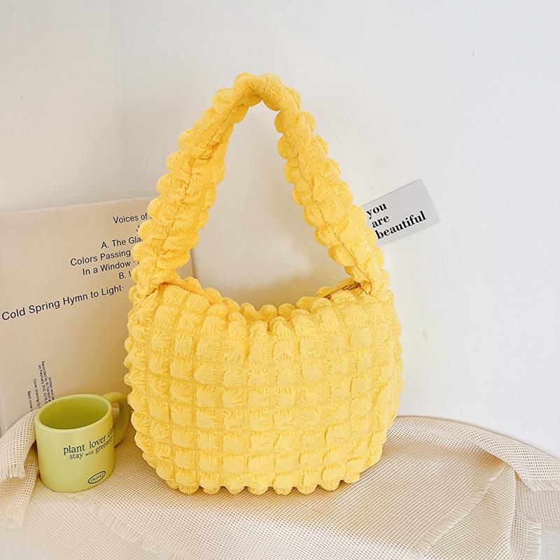 Trendy Women's Pleated Tote Bag For Everyday Use Available In Black Yellow Blue Pink