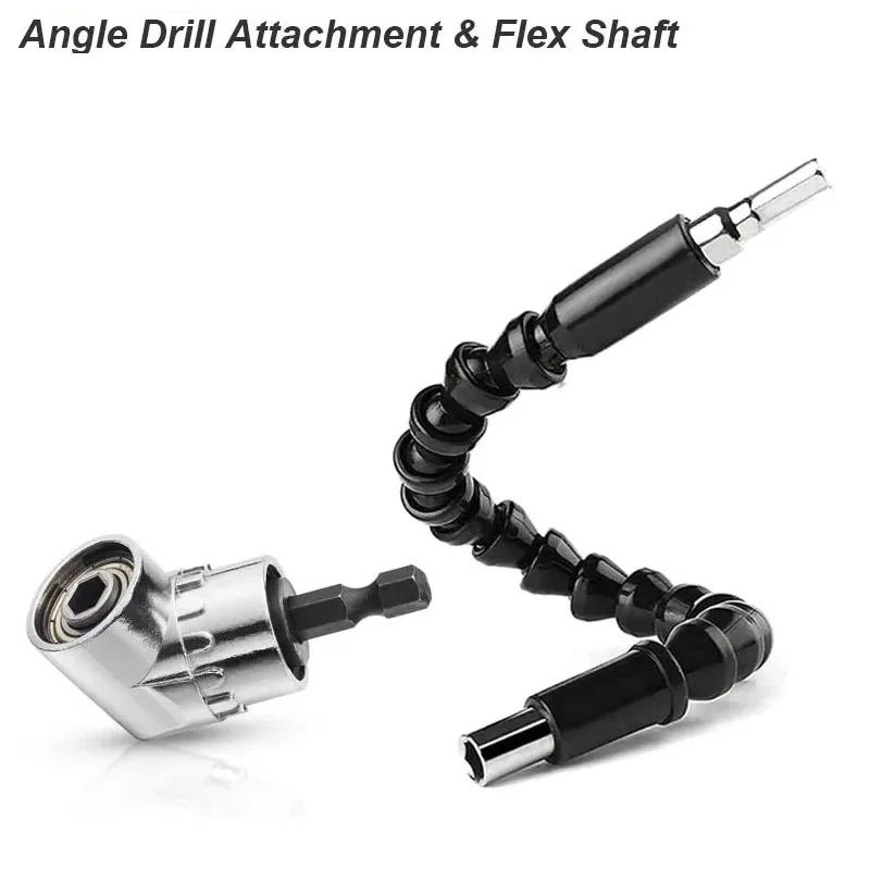 Angle Drill Attachment Screwdriver Adapter Flexible Shaft Soft Extension Holder Screw Driver Magnetic 1/4 Hex Bit Socket Chuck