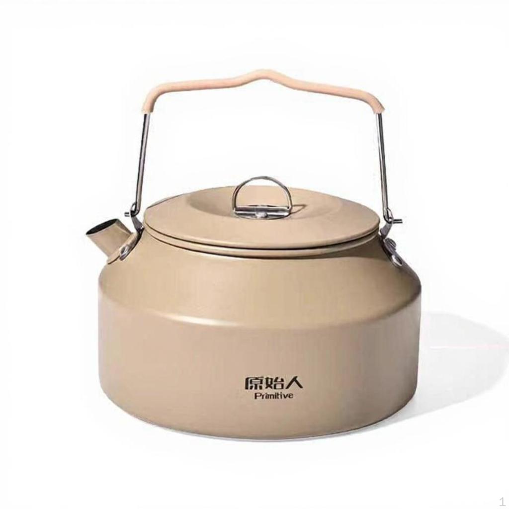 Camping Gear, Portable Kettle, FoodGrade Aluminum, Outdoor Hiking 900ml A Black