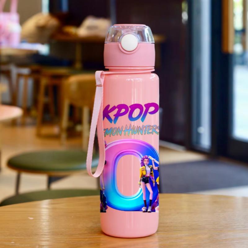 3D Printed Patterns Letter O Vivid Color Water Cup 700ML Water Bottle Birthday Gift-Fade-Resistant Lightweight and Easy to Carry 700ML розовый