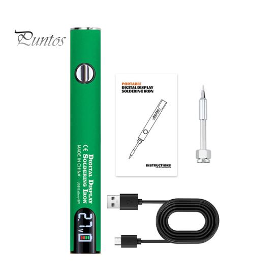 

Набір паяльника, перезаряджуваний USB, дизайн у стилі ручки, електричний регульований температурний компактний портативний паяльник зелений