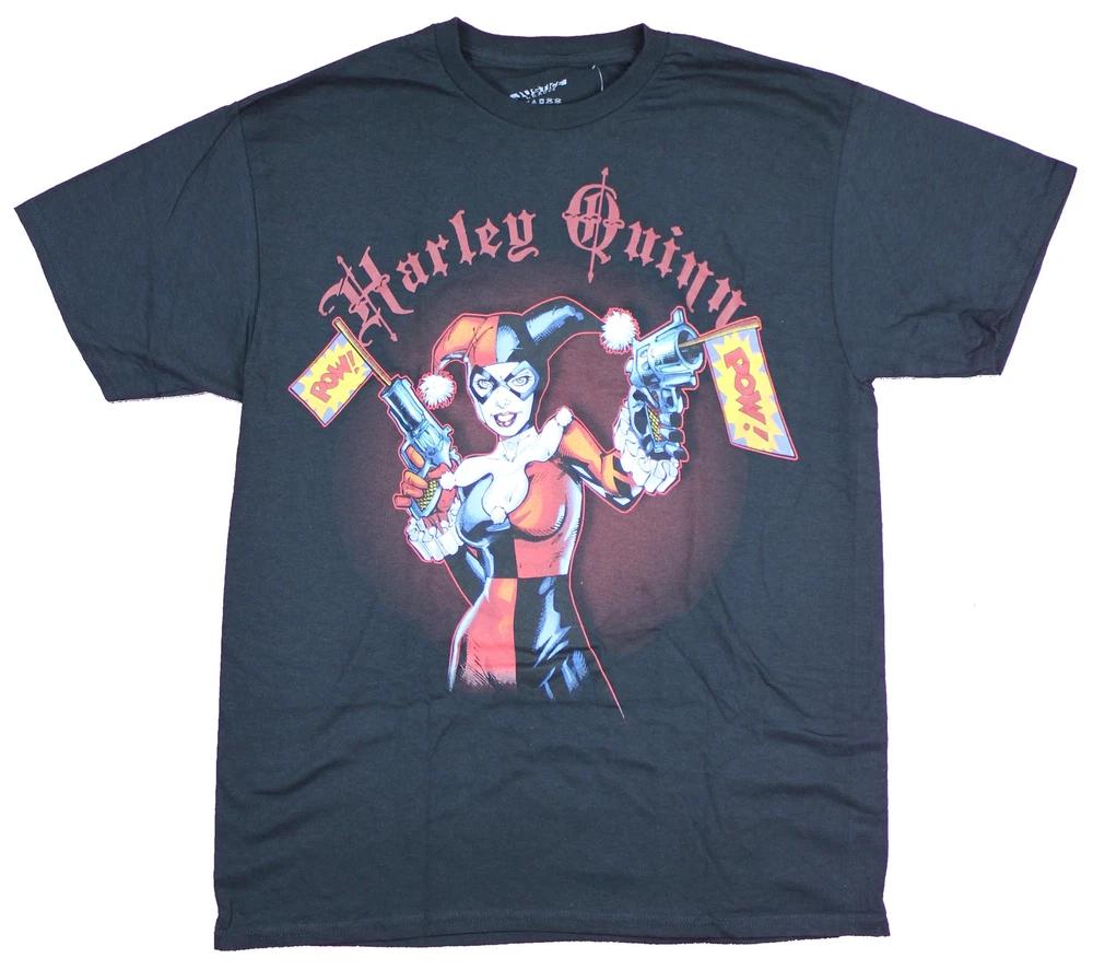 Harley Quinn Adult New TShirt Wielding Revolvers Cute Harley Pic