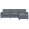 3 Seater Sofa with Ottoman In Dark Gray 210 Cm Velvet