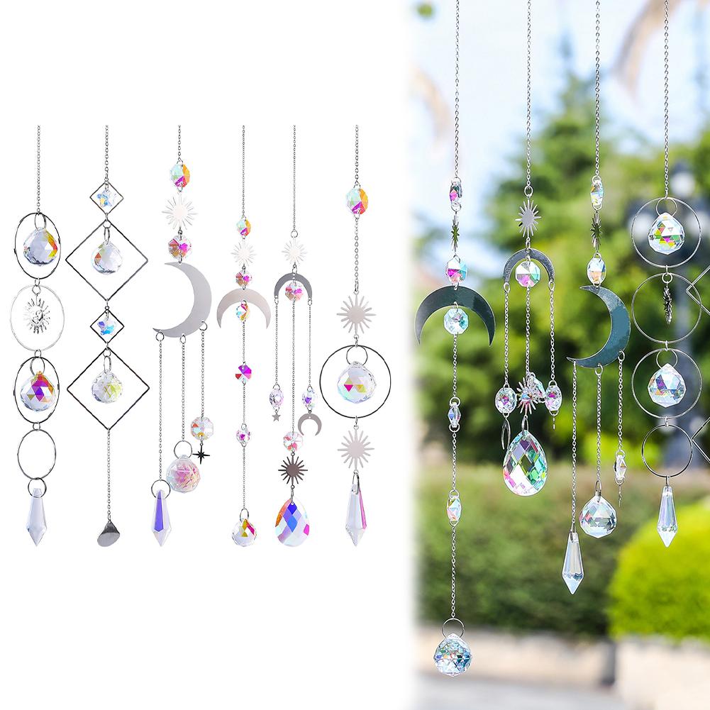 Lotus Star Moon Sun Catcher Celebration Decor DIY Installation Enchanting Light Displays Sturdy Metal Chain For Christmas