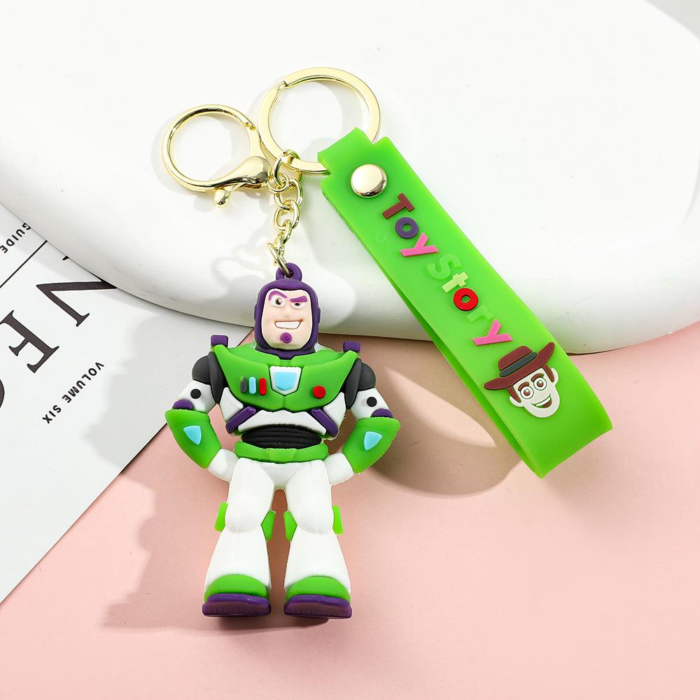 Best-Selling Toy Story Figures Keychain: Three-Eyed Alien, Buzz Lightyear, and Strawberry Bear Charms