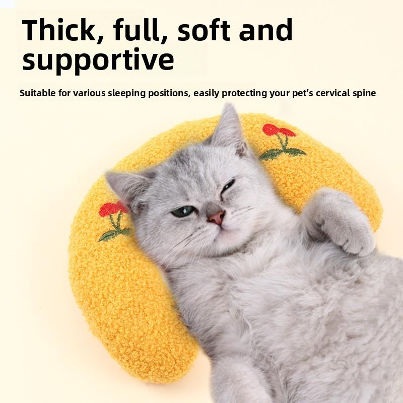Pet Dog and Cat Pillows, Cervical Deep Sleep U-shaped Pillows, Kitten and Puppy Throw Pillows, Half-moon Pillows