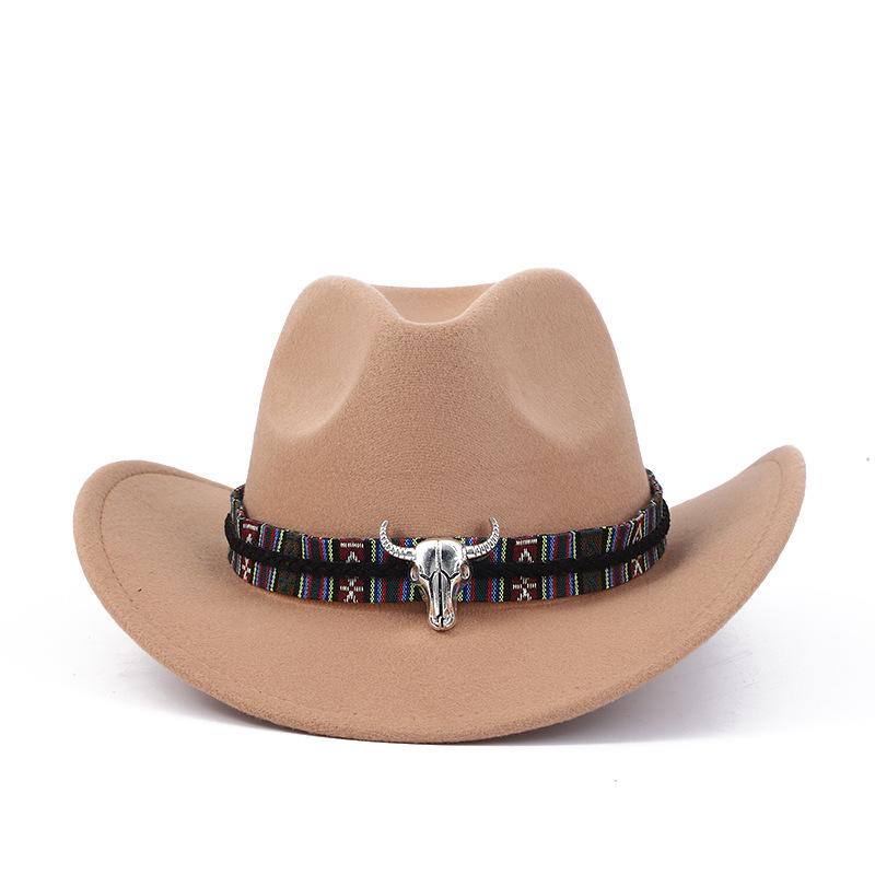 New Western Cowboy Hat Top Hat Jazz Hat Big Brim Ethnic Style Cowboy Felt Hat