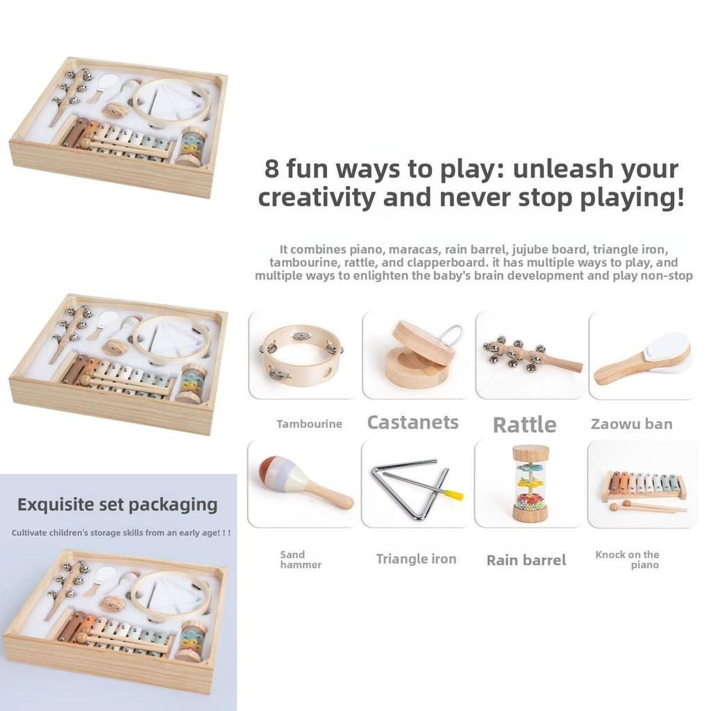 Wooden Glockenspiel Maracas Triangolo Music Enlightenment Children Puzzle Toy For Wooden Frame And Handheld Skills Development