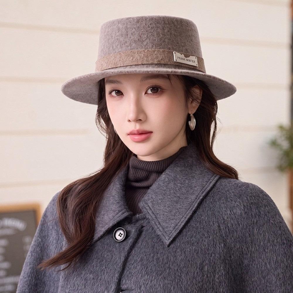 Wool Felt Women's Wool Hat Structured Crown Retro Lady Hat  Coats Dresses Blazers Knitwear