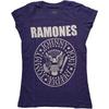 Ramones T-Shirt Präsidialsiegel Bandlogo Offiziell Damen Skinny Fit Lila XS