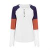 Women's Fashion  And Winter Round Collar Color Print Lace Long-sleeved Top
