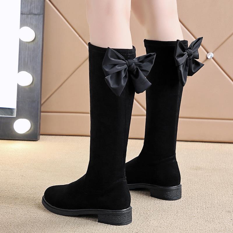 High boots knee small medium boots elastic new velvet autumn and winter boots women but look thin and fashionable