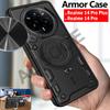 Slide Camera Funda for Realme 14 Pro Plus Case Armor Magnetic Stand Protection Cover for Realme 14 Pro 5G Shockproof Phone Capa