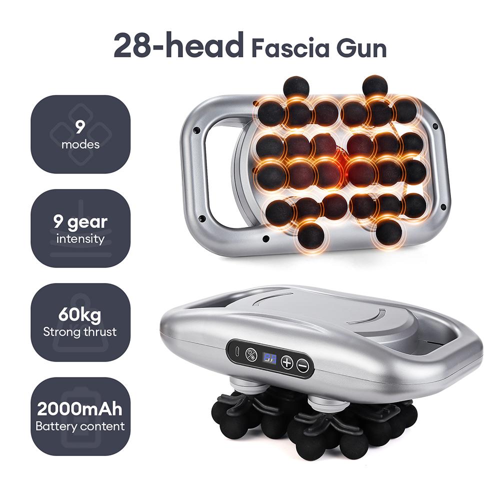 28-Heads Body Massage Gun High-Frequency Vibration Fascia Gun Back Waist Thigh Massager Neck Shoulder Massager Muscle masajeador