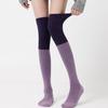 Japanese Academy Style Black & Gray Over-the-Knee Striped Slimming Socks for Women - Autumn/Winter