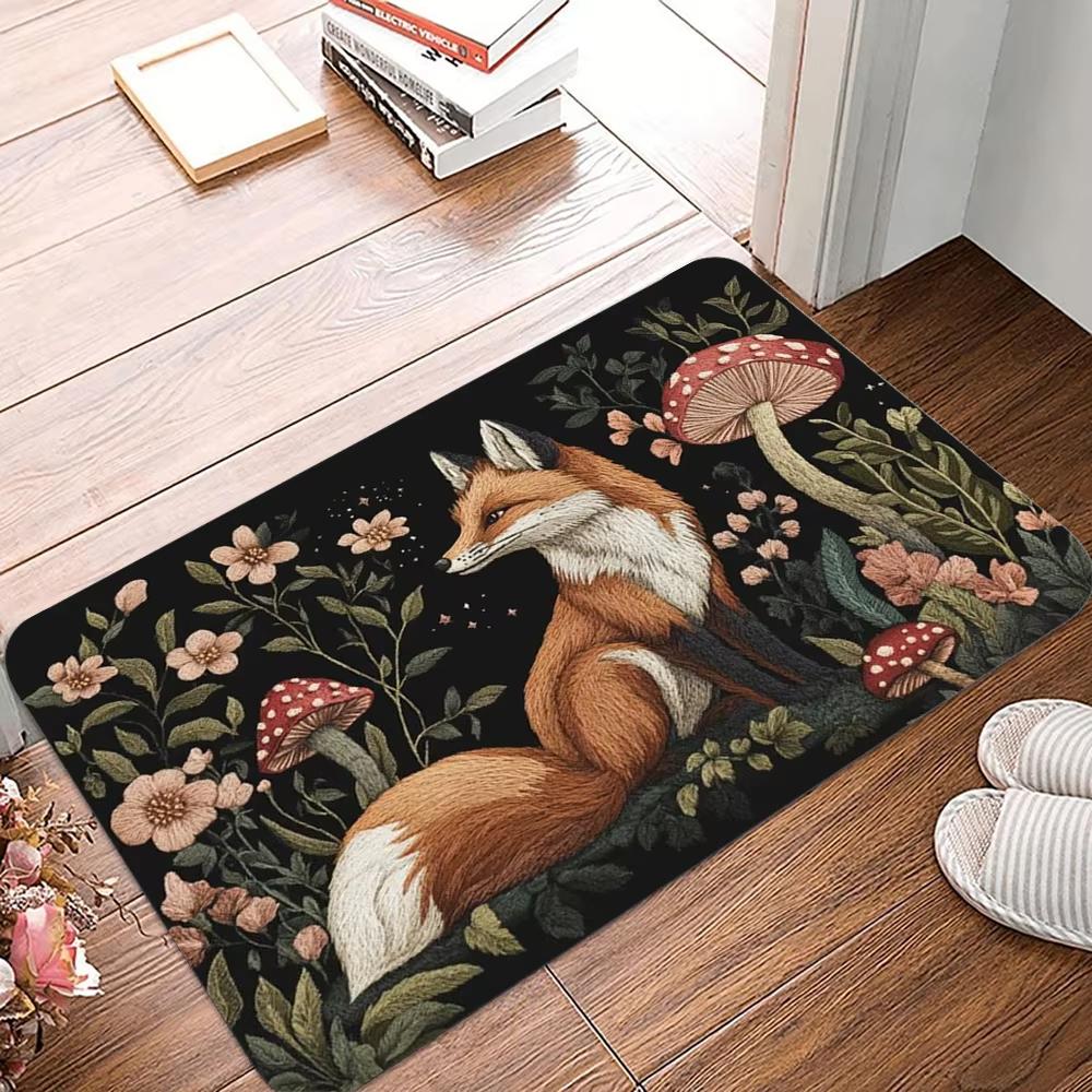 VIKAMA Cartoon Pink Cute Little Fox Carpet Soft Doormat Welcome Mat Warm Rug For Bedroom Carpet For Live Room Home Decor