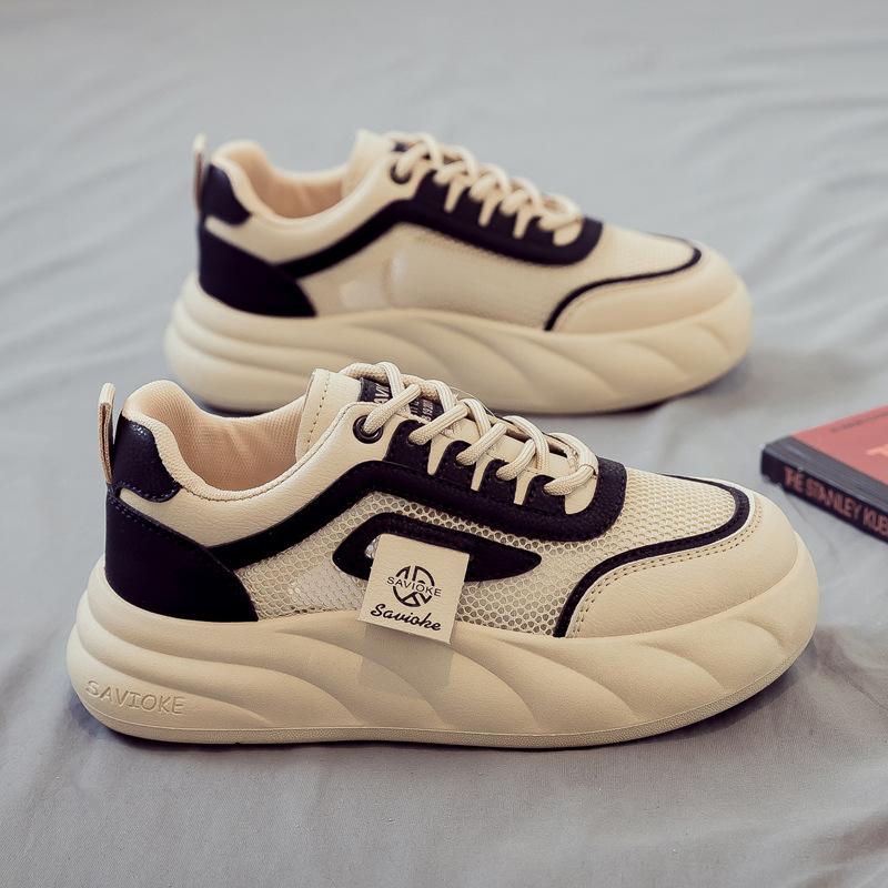 

Летние сетчатые дышащие и универсальные новые маленькие белые туфли женская обувь на толстой подошве с увеличением роста летние сетчатые туфли 35 чёрный