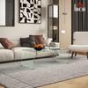 Modern Tempered Glass Living Room Coffee Table with Monobloc Design, 100x50x35 cm, Transparent