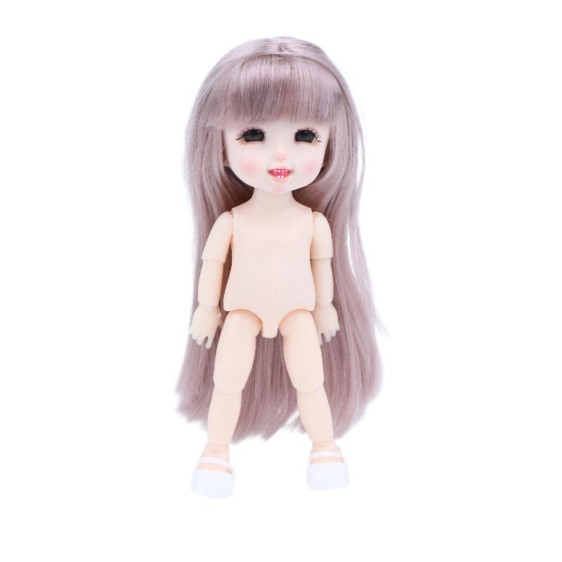 16cm Articulated Fashion Doll 13 Movable Joints Nude Unfinished Body DIY Dress Up Toy Ideal Gift for Girls