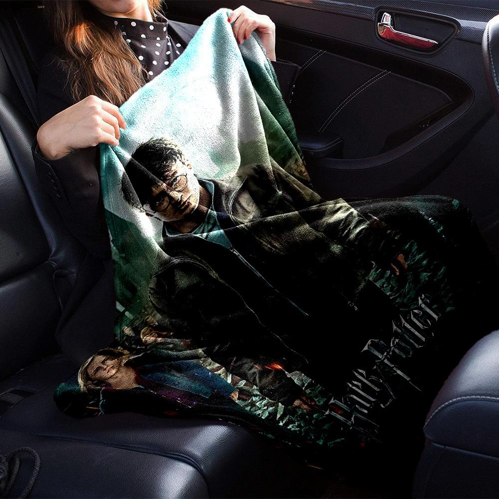 1pc Harry Potter Flannel Blanket Soft Warm Throw for Home, Office, Travel, All-Season Cozy Bedding GiftL1286