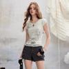 unifree Korean Style Lace Trim T-Shirt