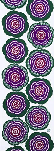 

Dyeing Anbo Hand Towel Leaf Buttons Reddish Purple Authentic Dyed 100% Cotton Tokuoka Made in Japan 35cm x 100cm