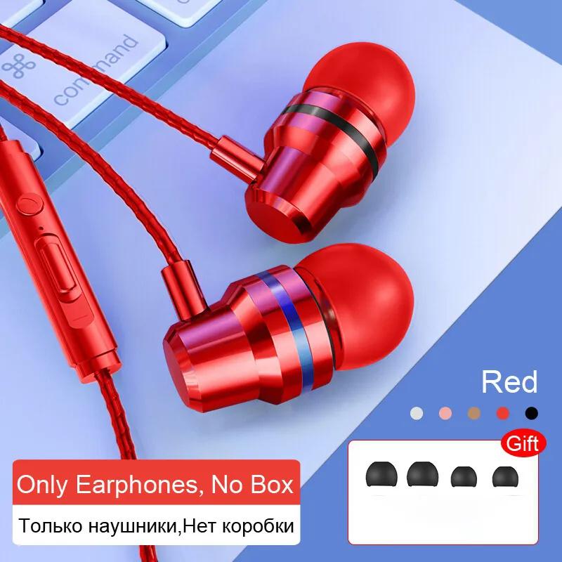 Wired Headphones 3.5mm Sport Earbuds Phone Headset 4D Stereo Headset with Mic Volume Control Music Earphones for Xiaomi Huawei