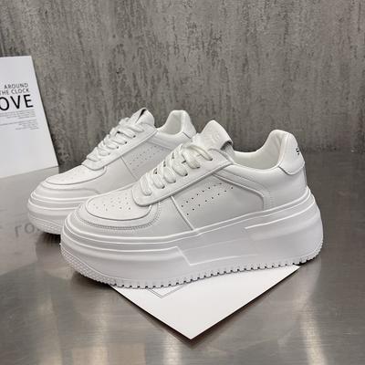 Women's Spring White Sneakers Ins Style Thick Bottom Height Increase Fashionable Versatile Casual Sports Shoes Trendy