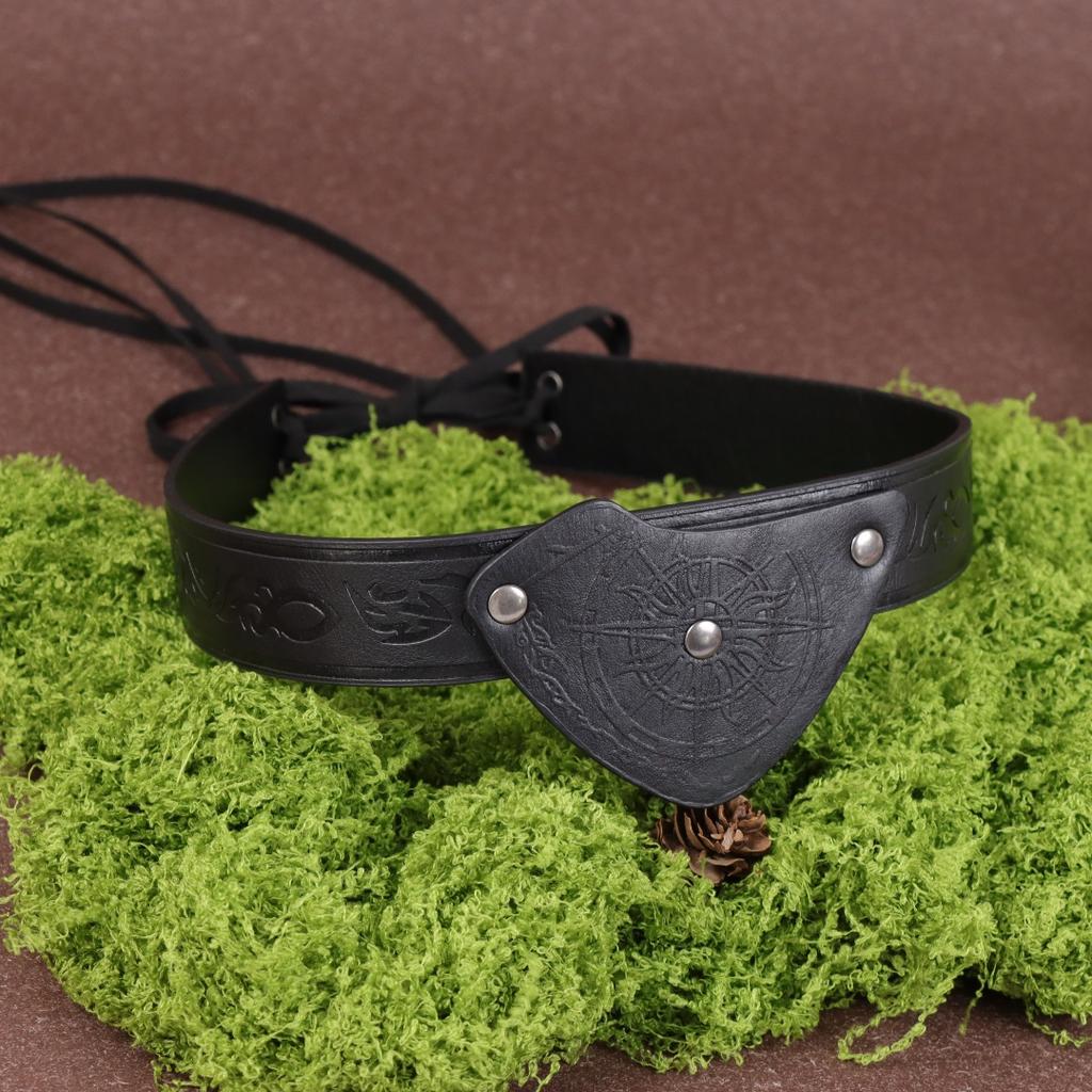 Medieval Embossed Pirate Eye Patch, Vintage Faux Leather Eye Mask Viking Accessories, Renaissance Eye Cover Cosplay
