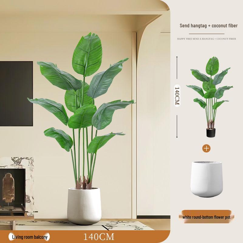 Large Faux Bird of Paradise Tree - Indoor Living Room Floor-Standing Luxury Green Plant Decor