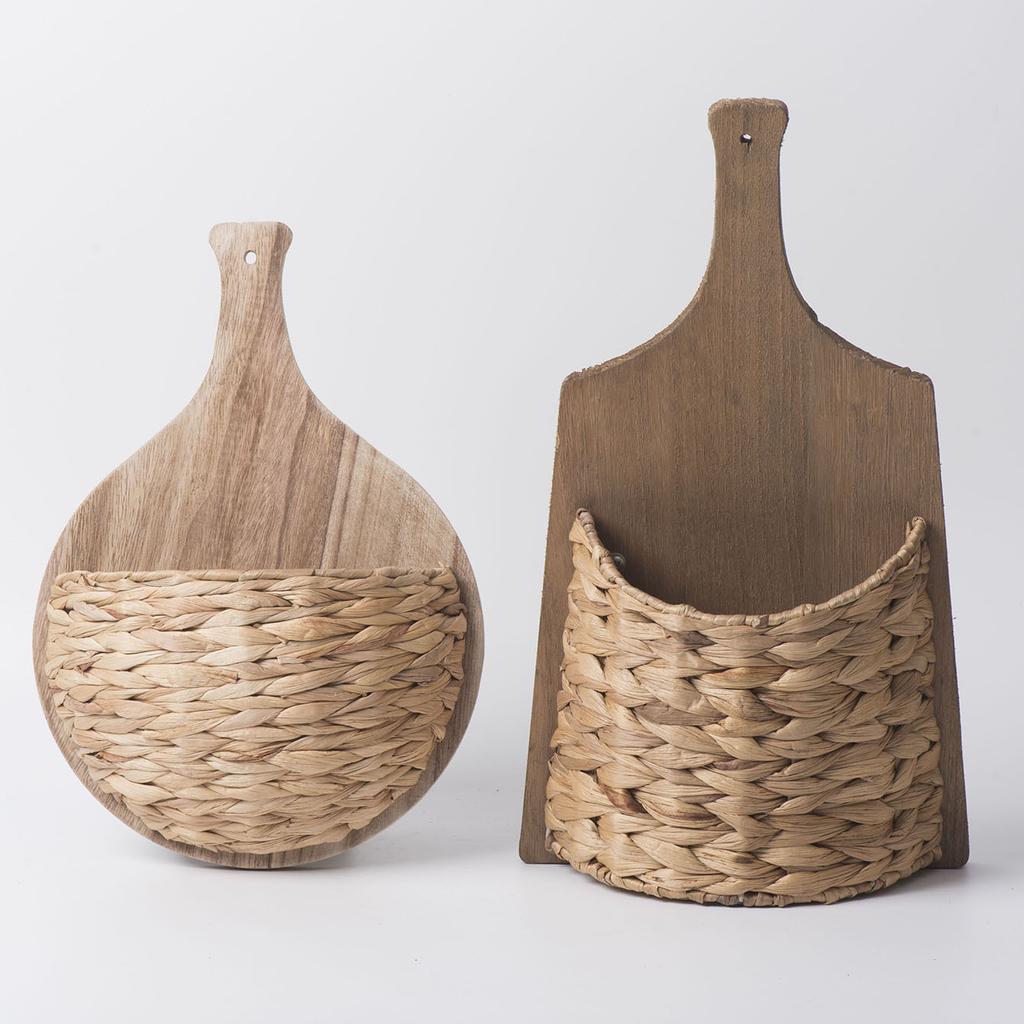 Aufbewahrungskorb Wandbehang Naturblumenkorb Blumentopf Strohaufbewahrungskorb Gartenwanddekoration Behälter Heimdeko